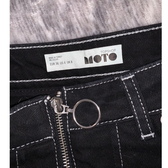 Black Topshop MOTO denim mini skirt - Picture 3 of 3